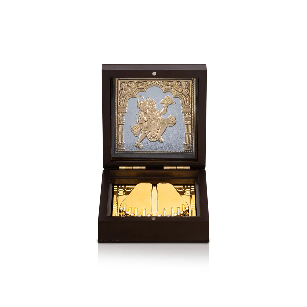 Hanuman Murti Design Pooja Box - 3.05 X 3.05 X 1.5 Inches | Puja Box/ Charan Paduka Box For Pooja And Gifting - Image 5