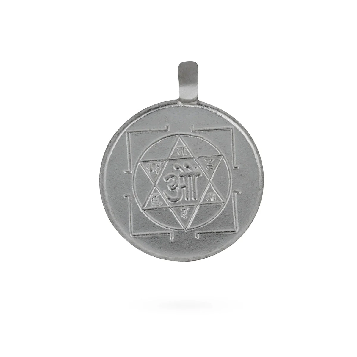 Hanuman Murti Pendant - 1.25 X 1 Inches | Silver Polish Anjaneya Locket/ Chakra Design Dollar For Protection - Image 3