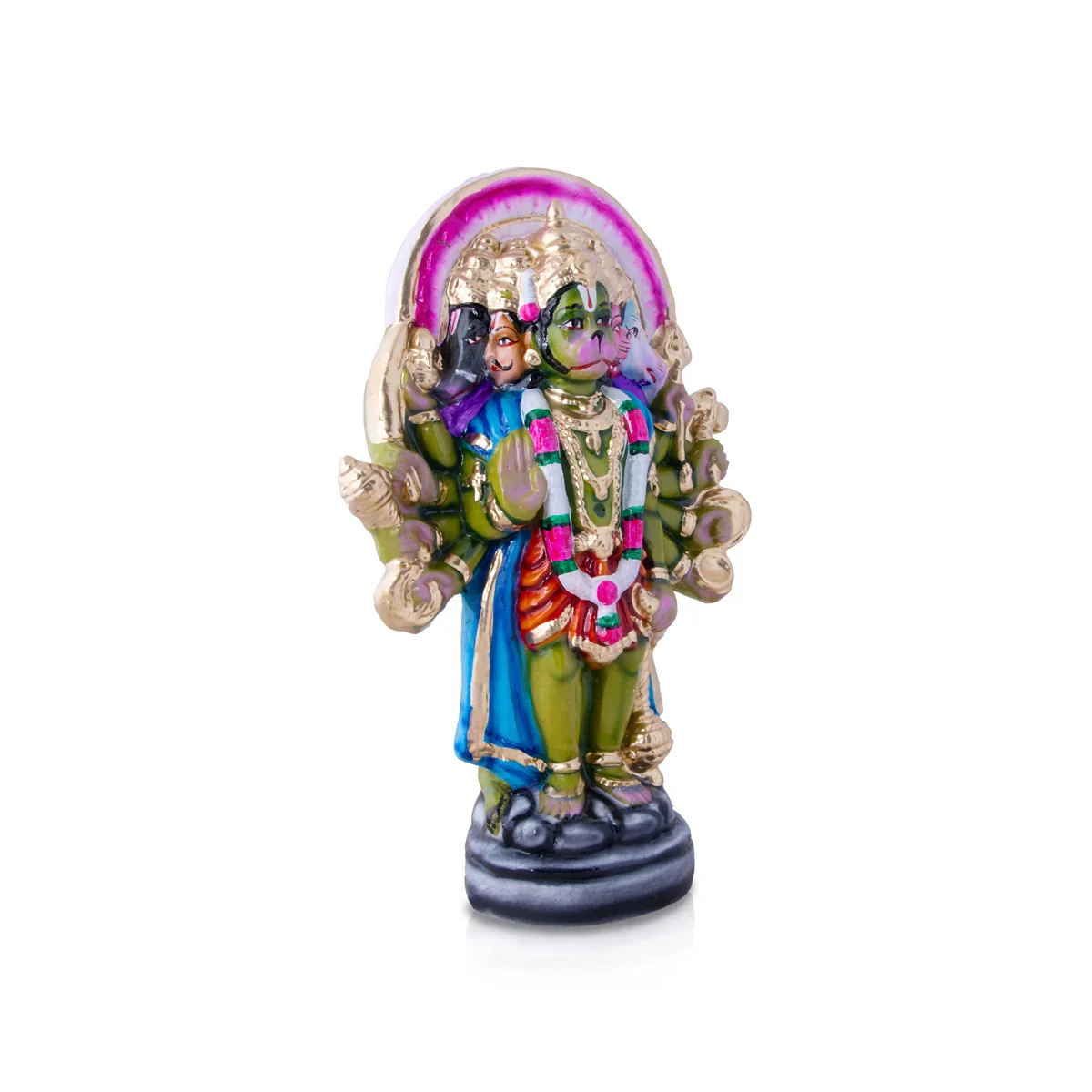 Hanuman Panchmukhi Clay Golu Bommai - 15 x 9 Inches | Giri Golu Doll/ Navaratri Golu Bomma/Gombe/Bommai - Image 3
