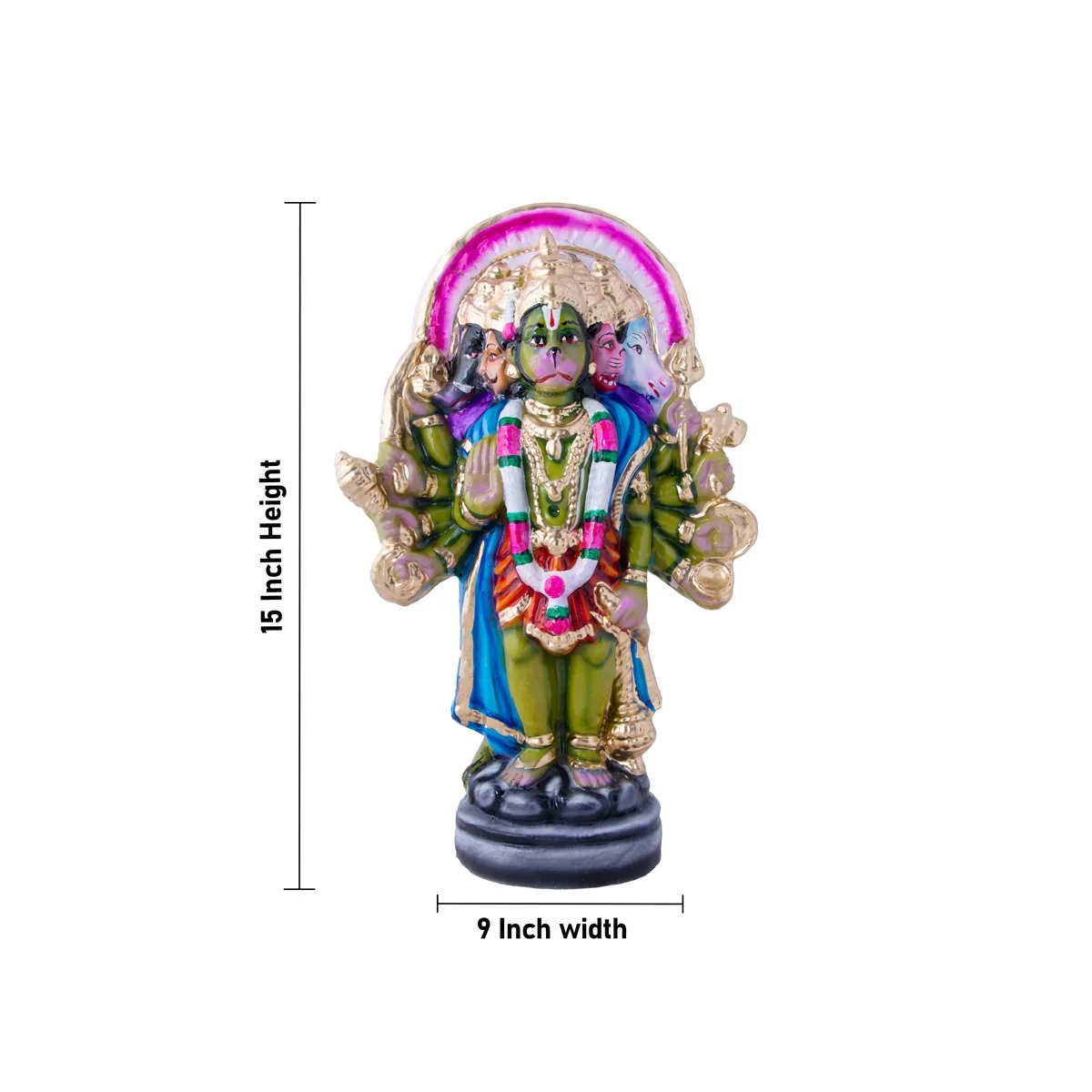 Hanuman Panchmukhi Clay Golu Bommai - 15 x 9 Inches | Giri Golu Doll/ Navaratri Golu Bomma/Gombe/Bommai - Image 5
