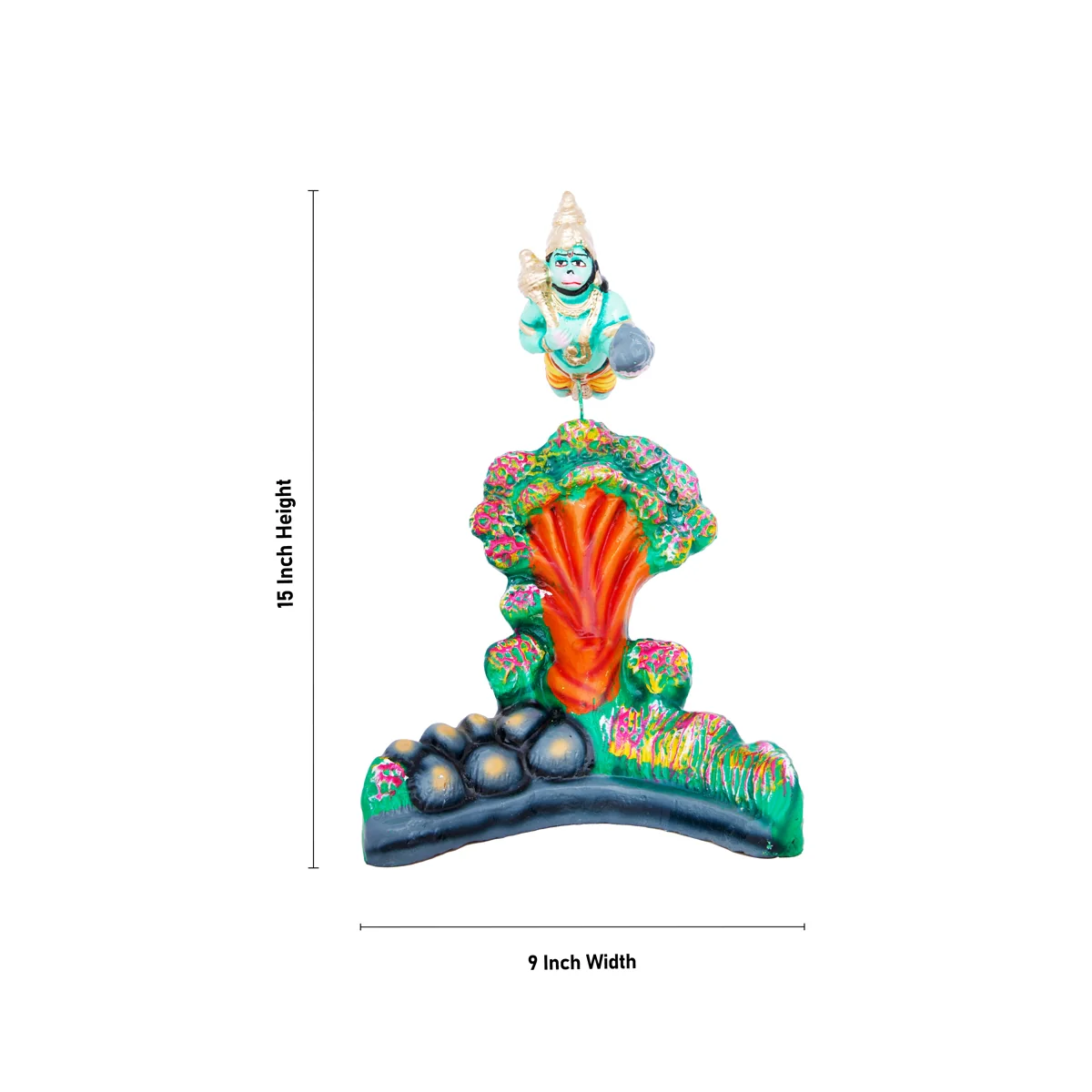 Hanuman Sanjeevi Giri Clay Golu Bommai Set - 15 x 9 Inches | Giri Golu Doll/ Navaratri Golu Bomma/Gombe/Bommai - Image 9