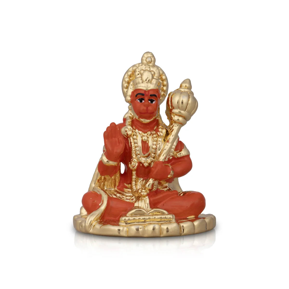 Anjaneya Statue - 2 x 1.5 Inches | Ceramic Sculpture/ Sitting Hanuman Statue for Pooja - Image 5