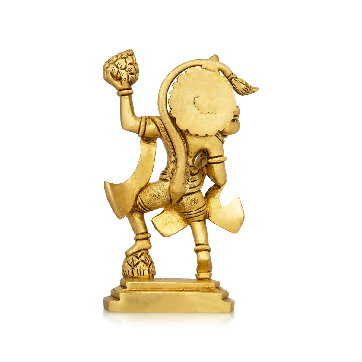 Hanuman Statue Lifting Sanjeevani Mountain - 6.5 x 4 Inches | Antique Brass Idol/ Anjaneya Statue for Pooja - Image 2