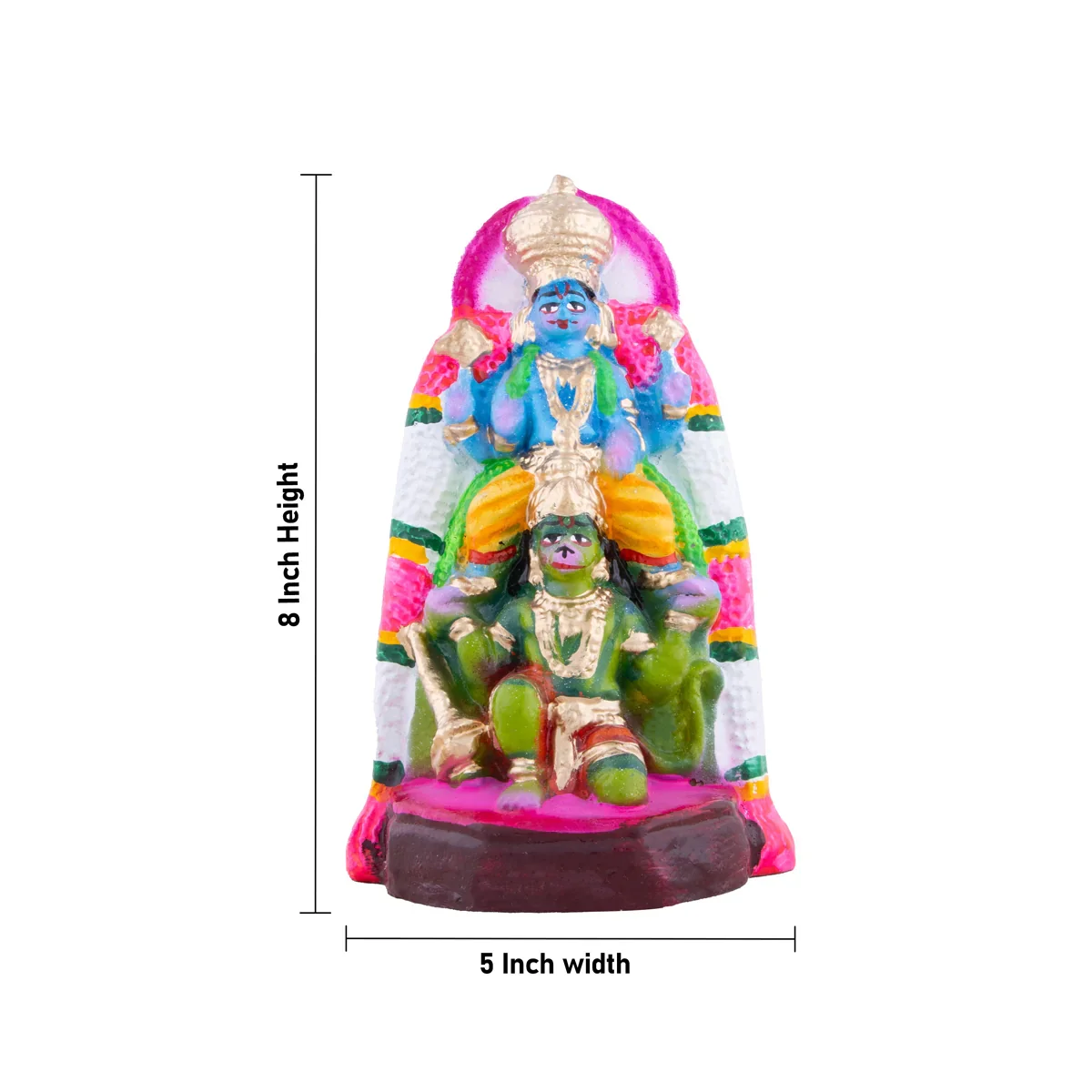 Hanuman Vahanam Clay Golu Bommai - 8 x 5 Inches | Giri Golu Doll/ Navaratri Golu Bomma/Gombe/Bommai - Image 5