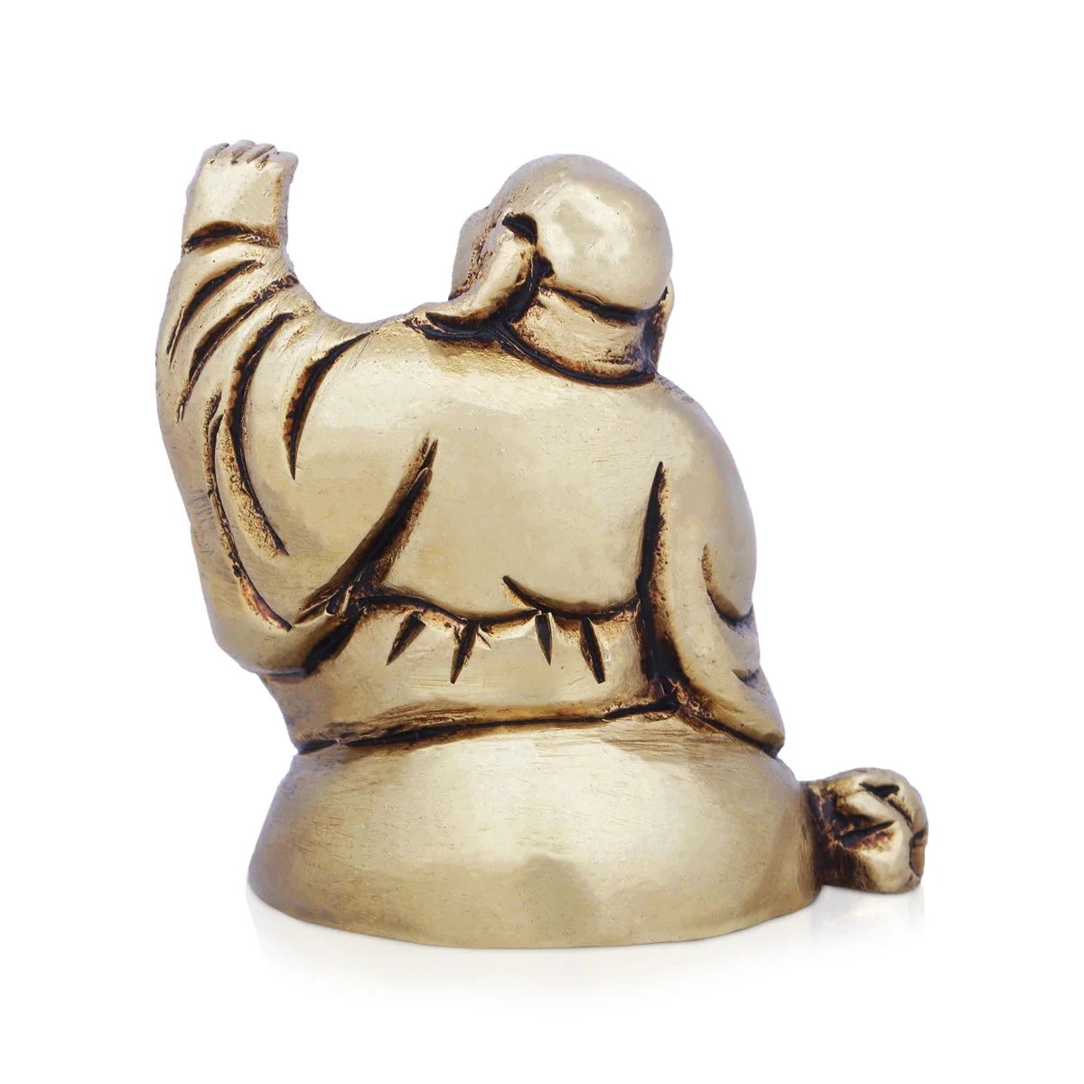 Happy Man Idol - 2 x 1.75 Inches | Antique Brass Idol/ Laughing Buddha Statue for Home Decor - Image 4