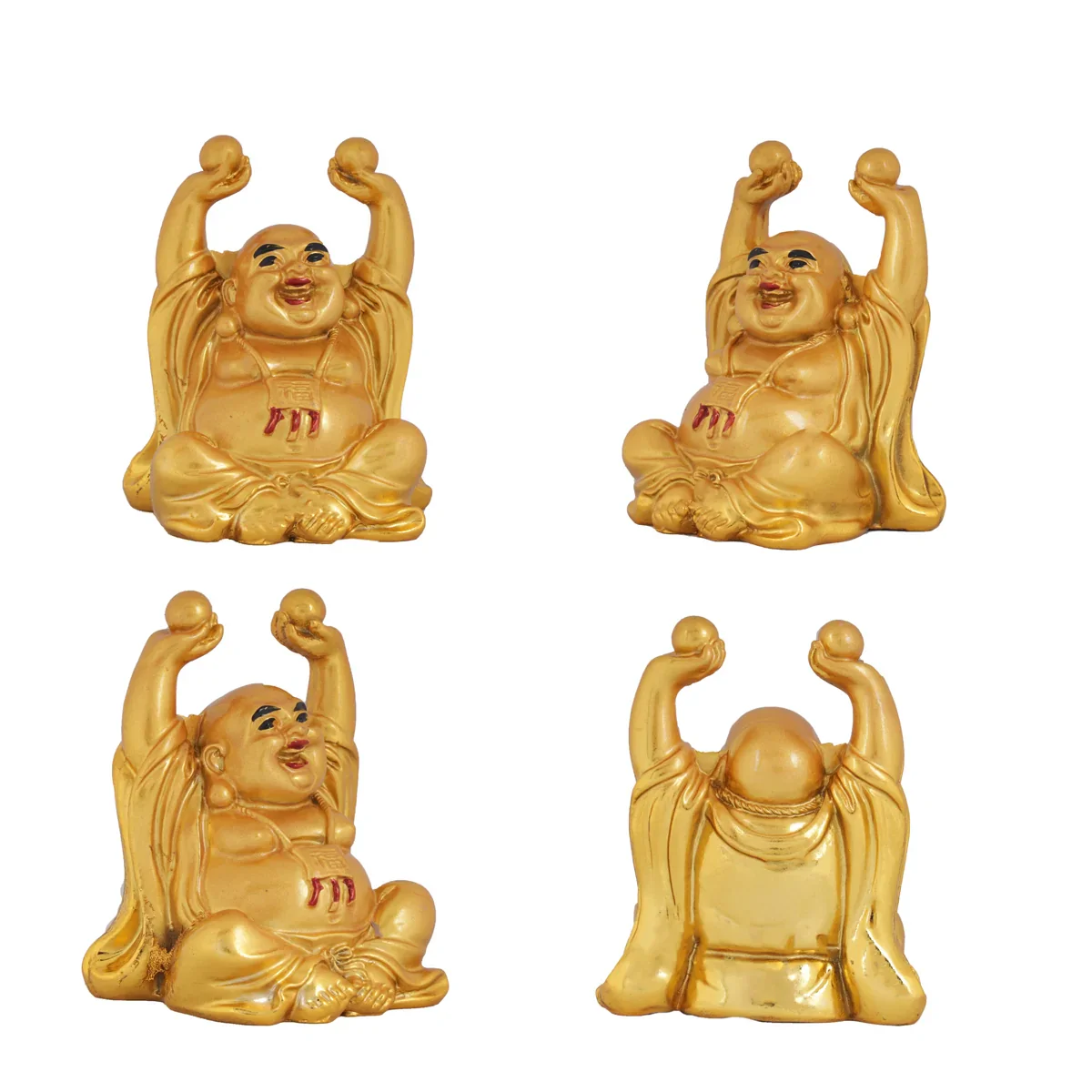 Happy Man Set - 2 x 2 Inches | Resin Happy Man Idol/ Laughing Buddha Statue for Home Decor - Image 3