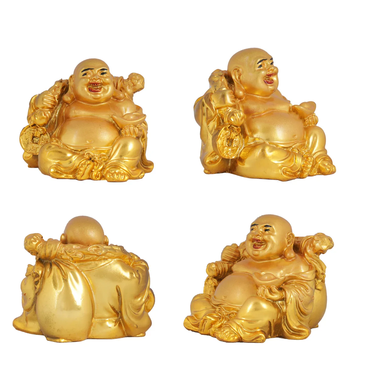 Happy Man Set - 2 x 2 Inches | Resin Happy Man Idol/ Laughing Buddha Statue for Home Decor - Image 4