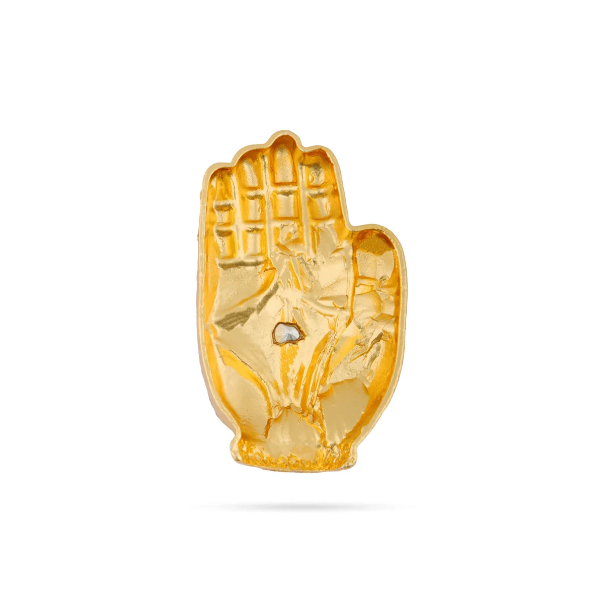 Hastham - 2.75 x 1.5 Inches | Gold Polish Hastam/ Single Stone Artificial Hand for Deity - Image 4