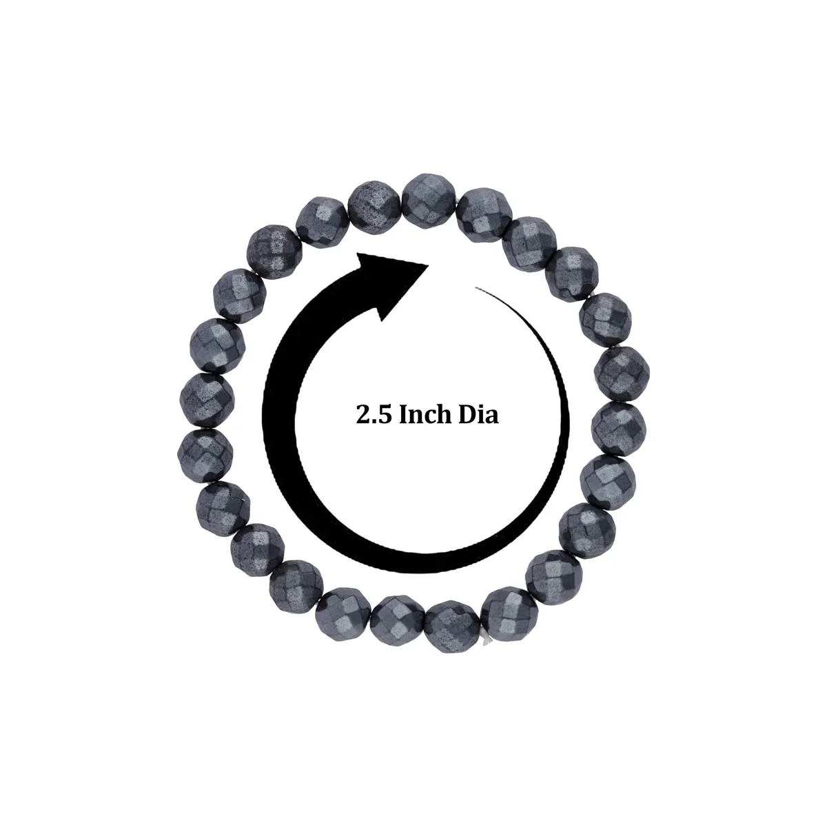Hematite Bracelet - 2.5 Inches | Elastic Gemstone Bracelet/ Crystal Jewellery for Men & Women - Image 3