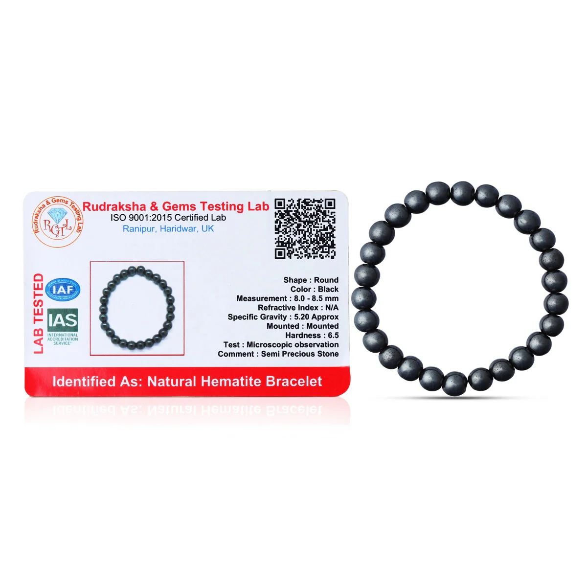 Hematite Bracelet - 2.5 Inches | Gemstone Bracelet/ Crystal Jewellery For Stability And Energy Cleansing - Image 3