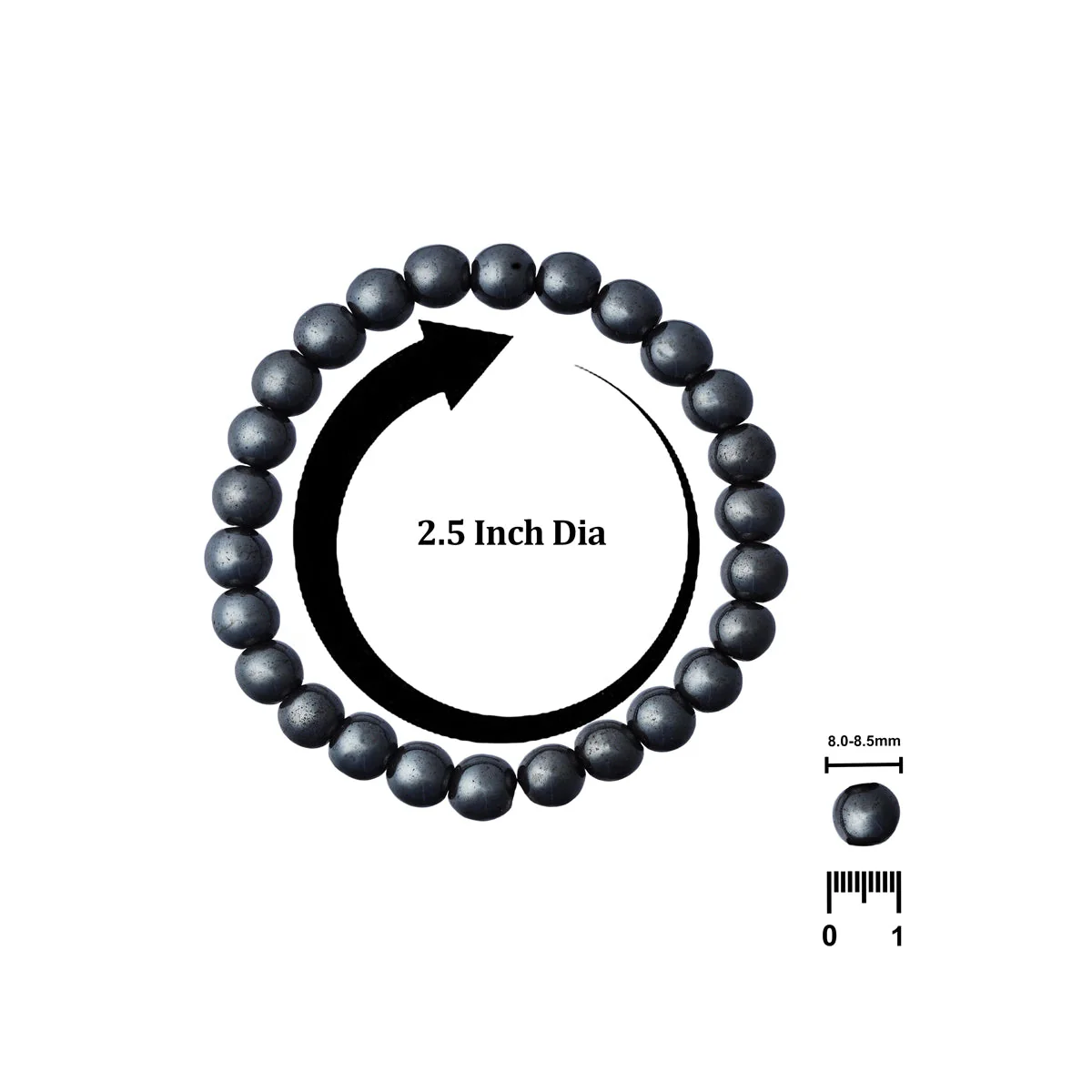 Hematite Bracelet - 2.5 Inches | Gemstone Bracelet/ Crystal Jewellery For Stability And Energy Cleansing - Image 4