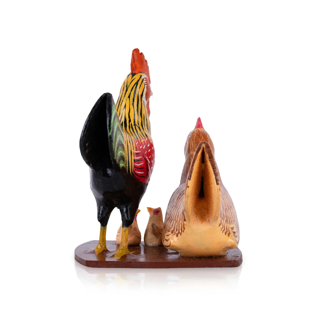 Hen And Cock Family Kondapalli Toy - 6 X 4 Inches | Handmade Showpiece/ Wooden Statue For Home Decor & Gifting - Image 4