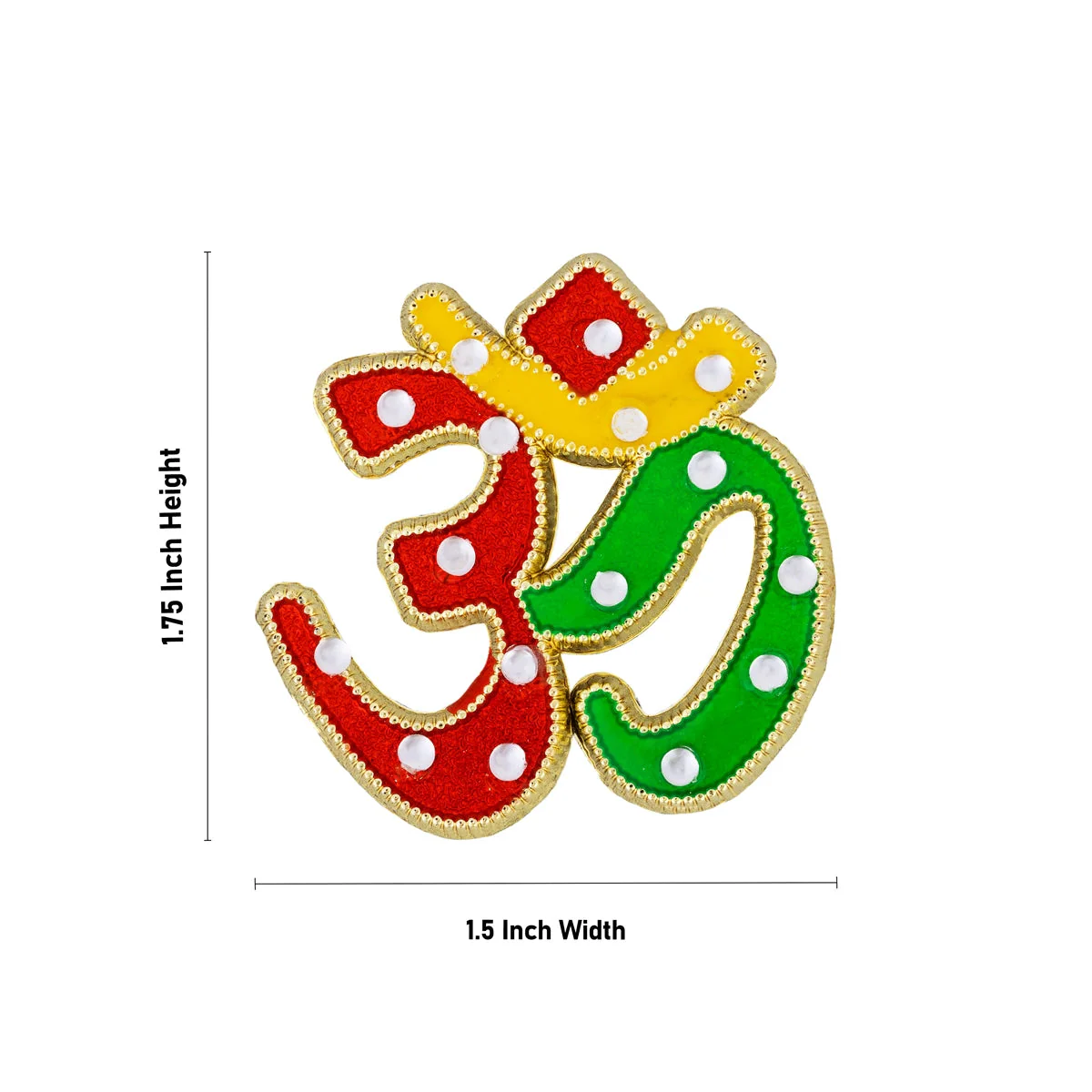 Hindi Om Design Sticker Pair - 1.75 X 1.5 Inches | 2 Pcs/ Multicolour Wall Sticker For Pooja Room And Gifting - Image 3
