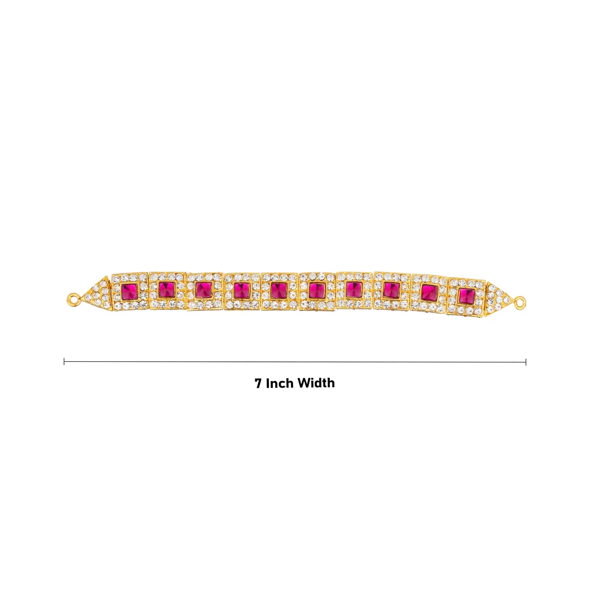 Hip Belt - 7 Inches | Stone Belt/ Stone Jewellery/ Waist Belt for Deity - Image 2