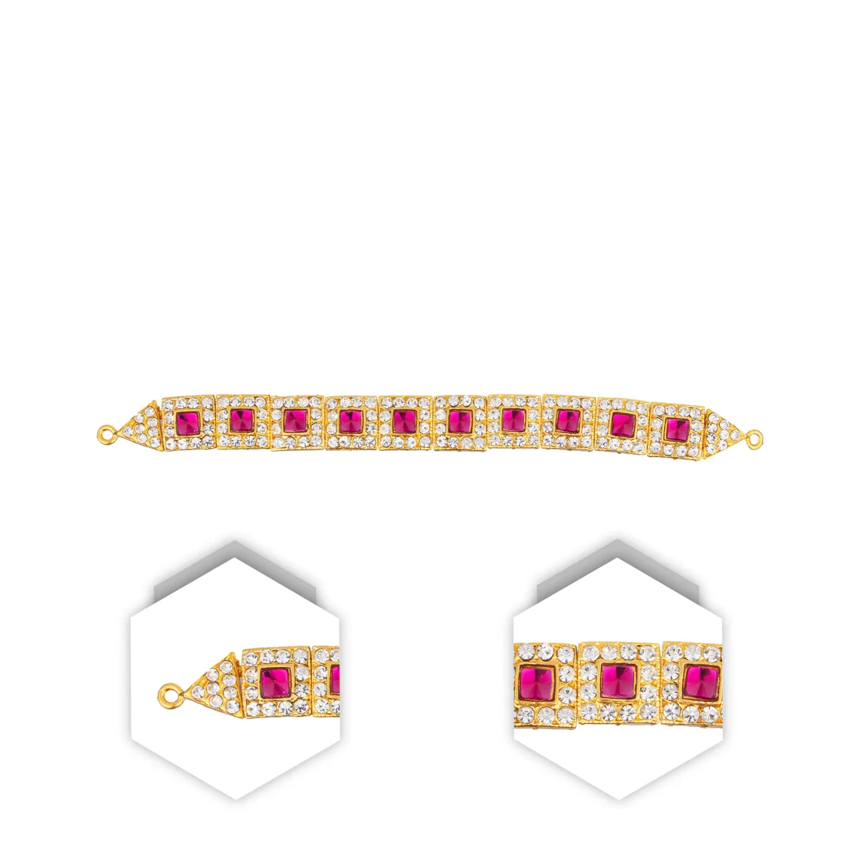 Hip Belt - 7 Inches | Stone Belt/ Stone Jewellery/ Waist Belt for Deity - Image 3