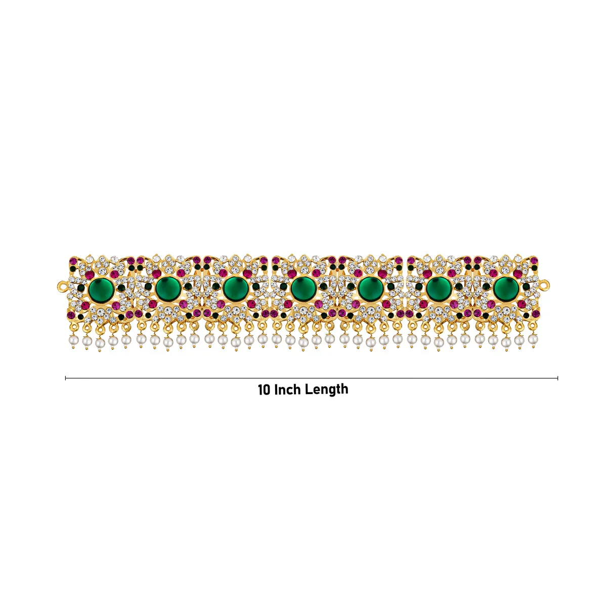 Stone Hip Belt - 10 Inches | Stone Jewellery/ Multicolour Stone & Beads Design Stone Belt/ Waist Belt for Deity - Image 2