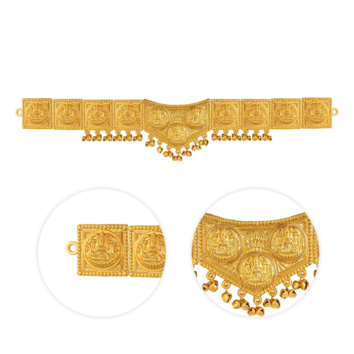 Hip Belt- 20 Inches | Lakshmi Design Artificial Jewellery/ Gold Polish Waist Belt For Weddings& Classical Dance - Image 2