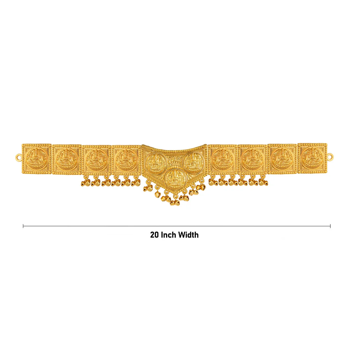 Hip Belt- 20 Inches | Lakshmi Design Artificial Jewellery/ Gold Polish Waist Belt For Weddings& Classical Dance - Image 3