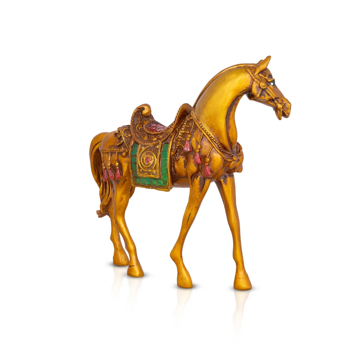 Horse Statue - 6.5 x 7 Inches | Horse Figurine/ Horse Sculpture/ Resin Statue for Pooja - Image 2