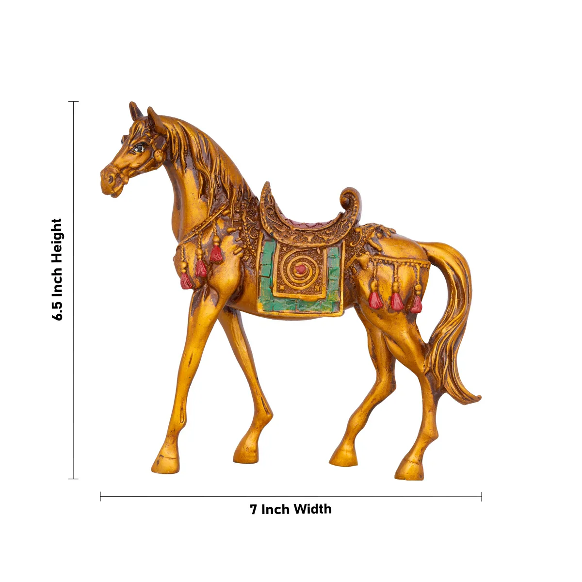 Horse Statue - 6.5 x 7 Inches | Horse Figurine/ Horse Sculpture/ Resin Statue for Pooja - Image 5