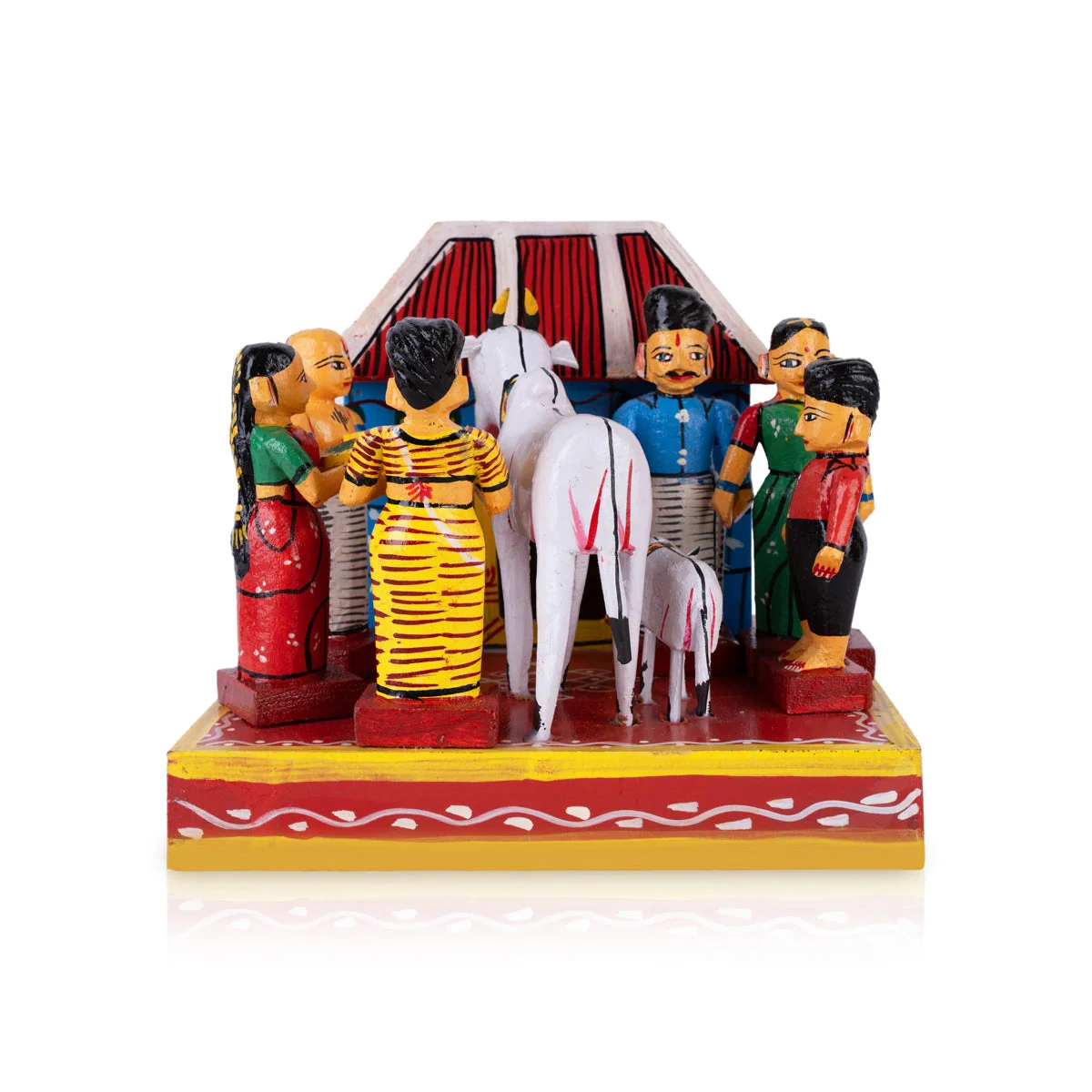 House Warming Kondapalli Toy - 6.5 X 7.5 Inches | Handmade Showpiece/ Wooden Statue For Home Decor And Gifting