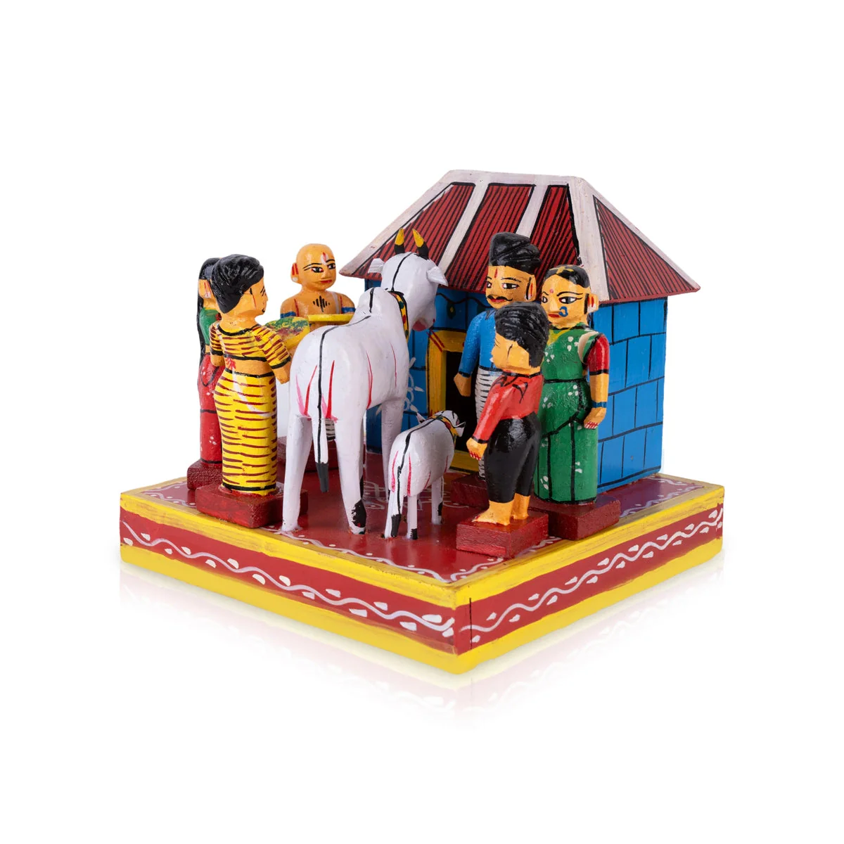 House Warming Kondapalli Toy - 6.5 X 7.5 Inches | Handmade Showpiece/ Wooden Statue For Home Decor And Gifting - Image 2