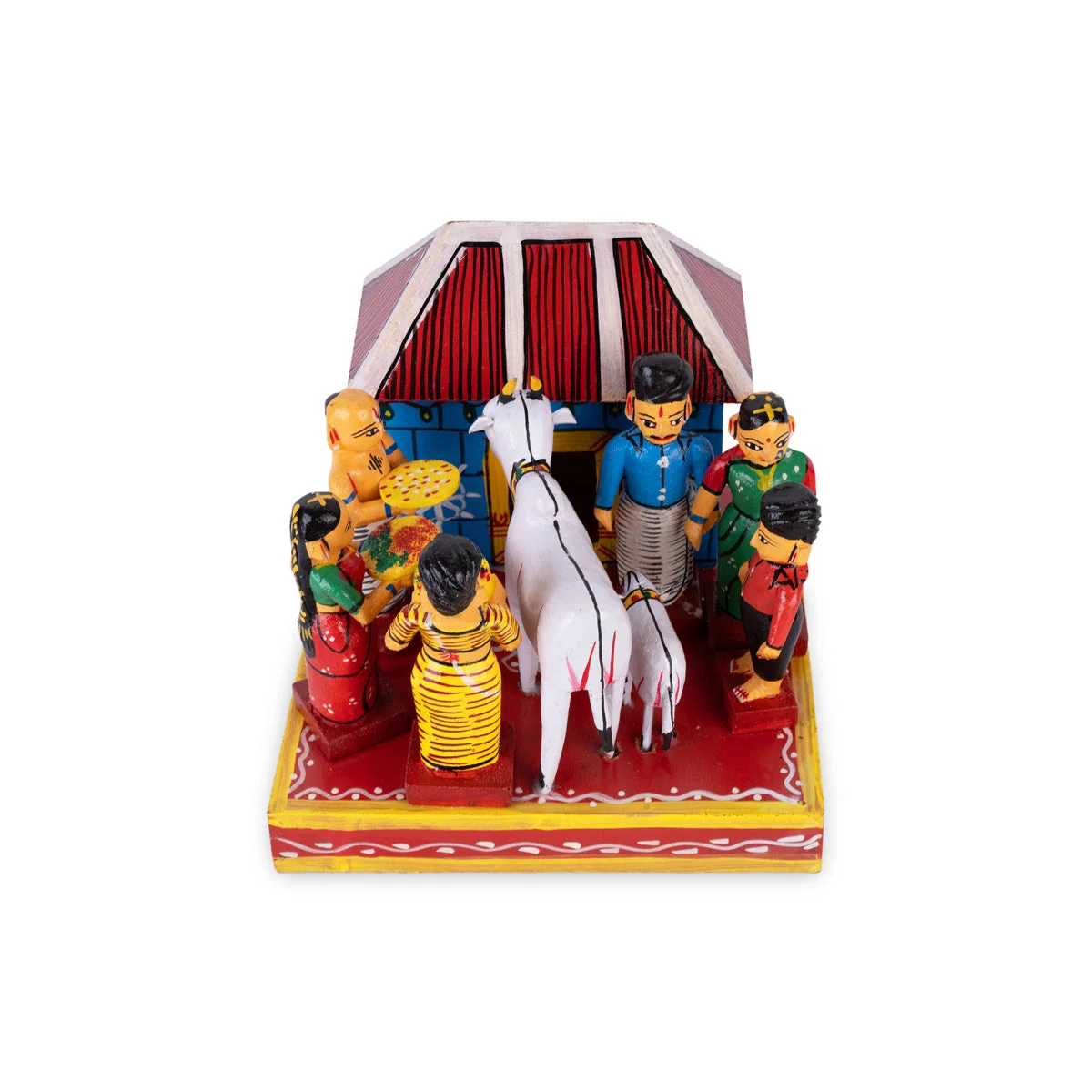 House Warming Kondapalli Toy - 6.5 X 7.5 Inches | Handmade Showpiece/ Wooden Statue For Home Decor And Gifting - Image 3