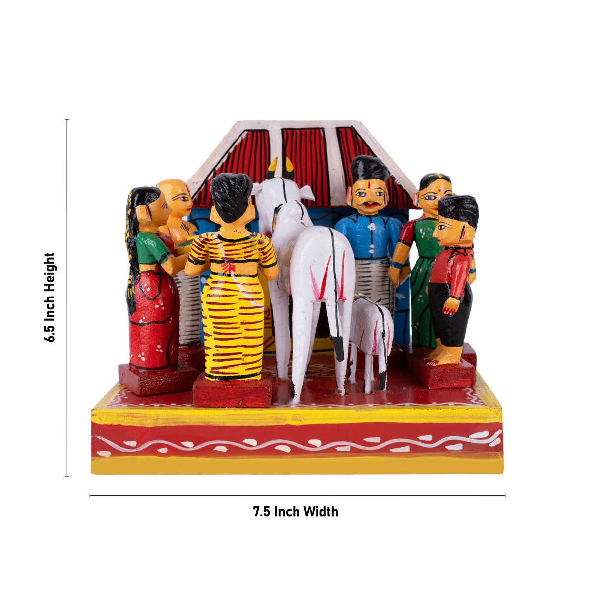 House Warming Kondapalli Toy - 6.5 X 7.5 Inches | Handmade Showpiece/ Wooden Statue For Home Decor And Gifting - Image 4