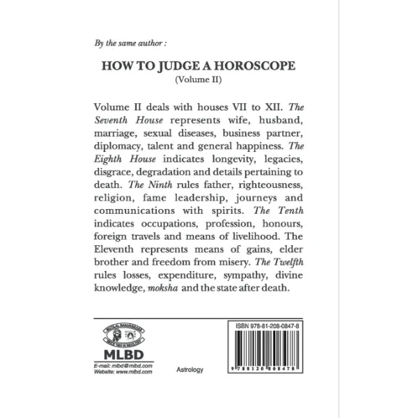 How To Judge A Horoscope - Volume 1 - English | Astrology Book/ by B. V. Raman - Image 2