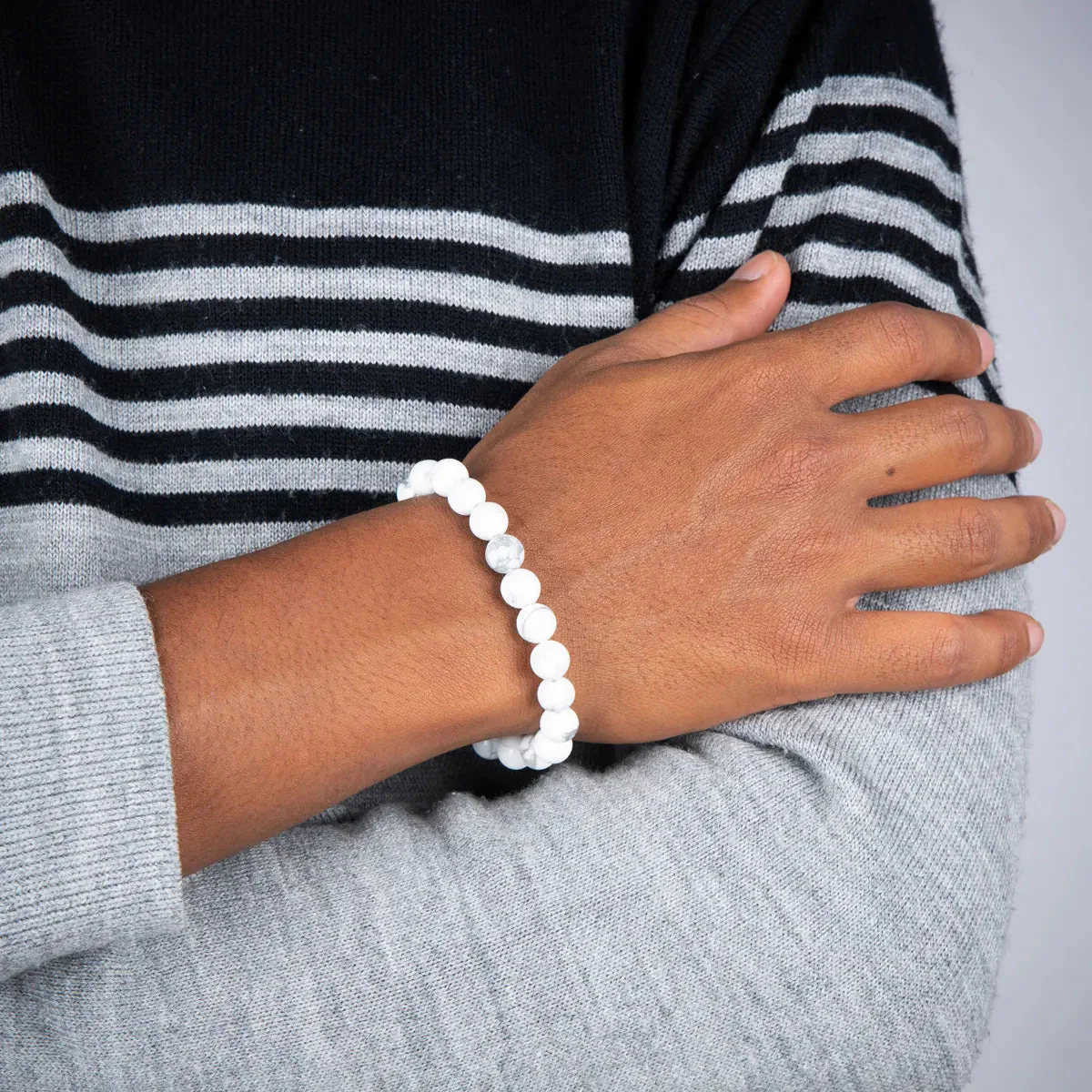 Howlite Bracelet - 2.5 Inches | Gemstone Bracelet/ Crystal Jewellery For Stress Relief And Emotional Healing - Image 2
