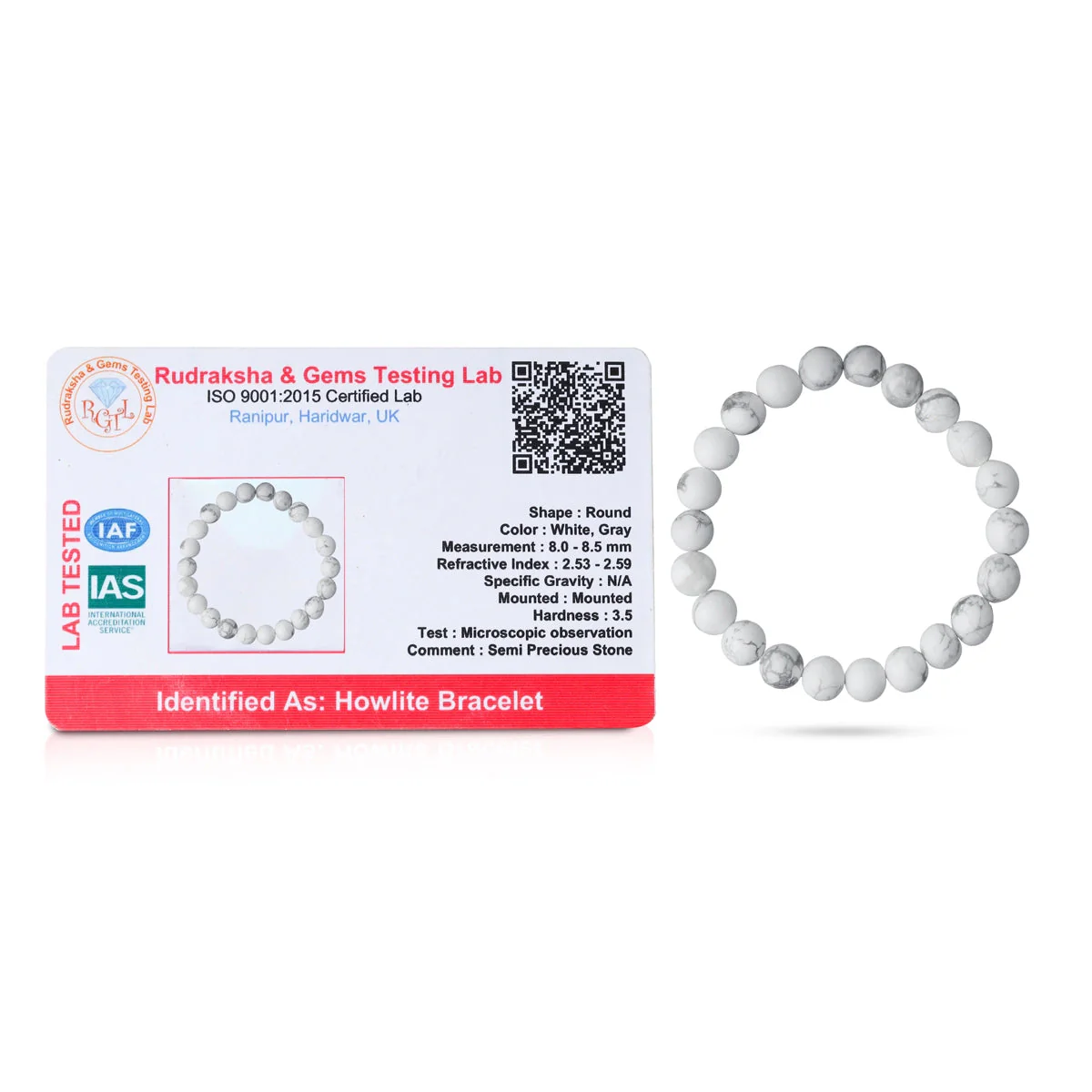 Howlite Bracelet - 2.5 Inches | Gemstone Bracelet/ Crystal Jewellery For Stress Relief And Emotional Healing - Image 3