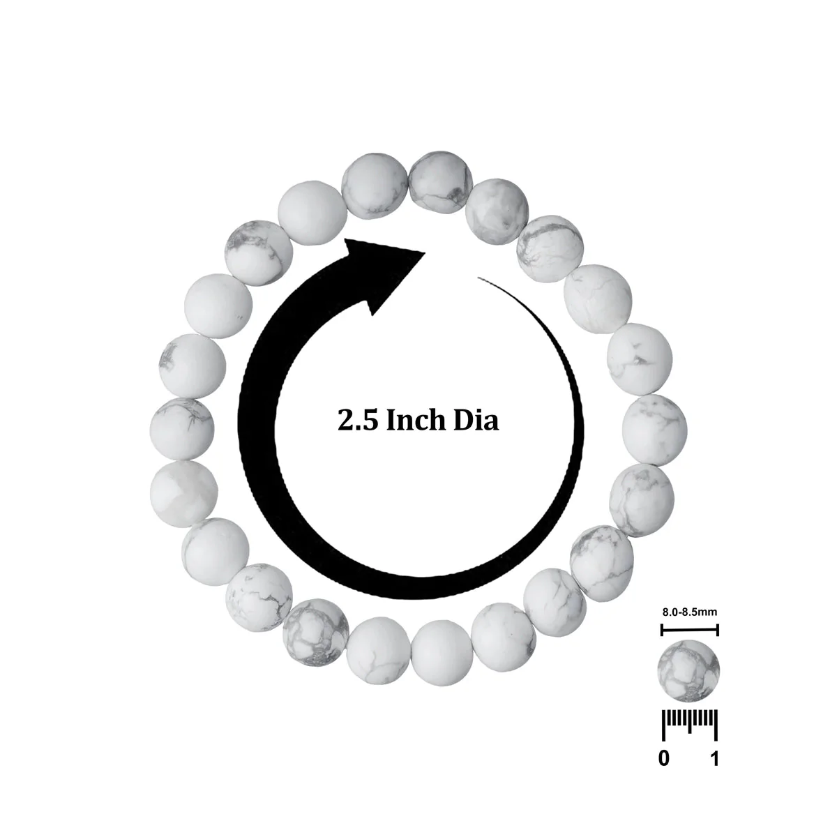 Howlite Bracelet - 2.5 Inches | Gemstone Bracelet/ Crystal Jewellery For Stress Relief And Emotional Healing - Image 5