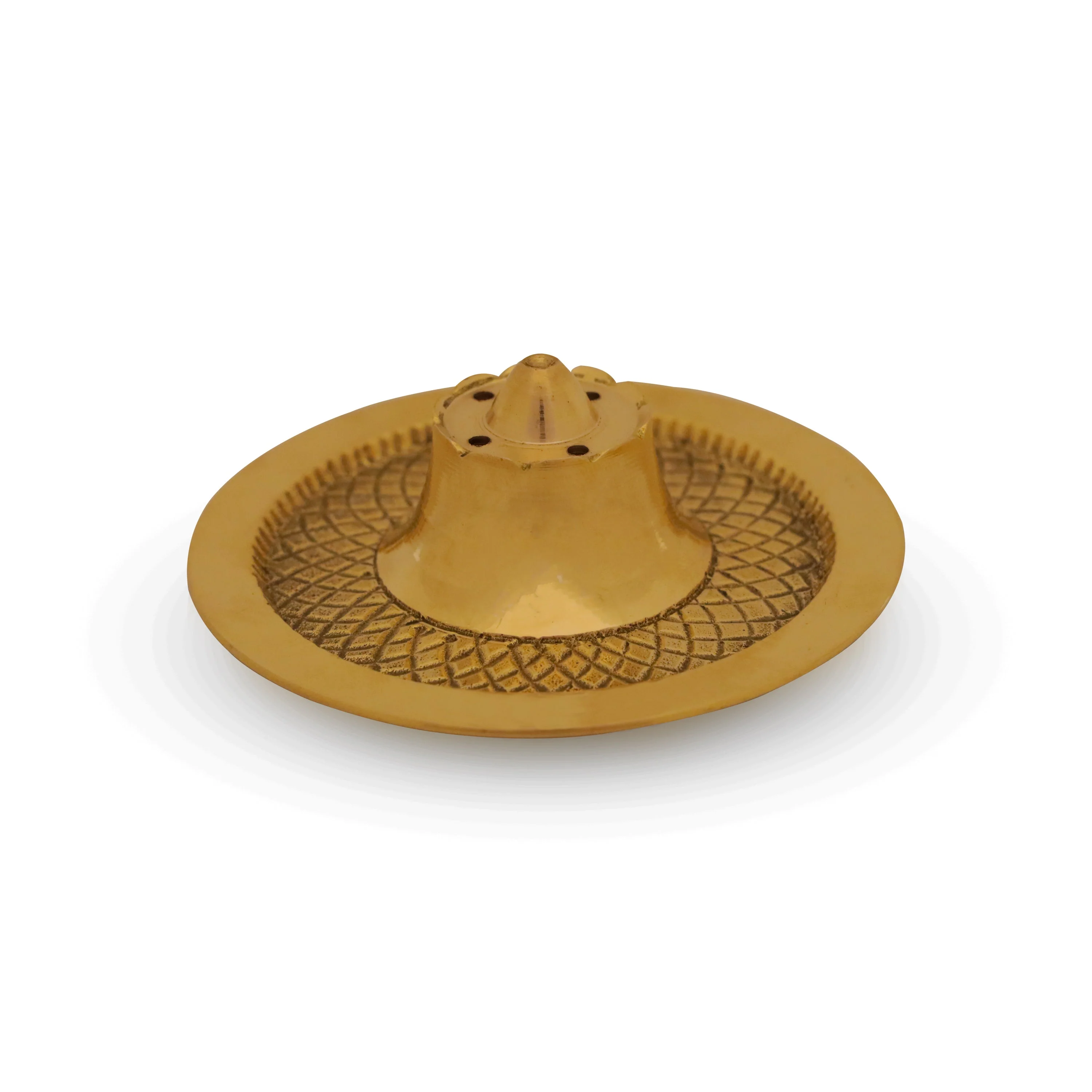 Incense Holder With Plate - 1.5 x 3 Inches | Brass Agarbathi Stand/ Agarbatti Stand for Pooja