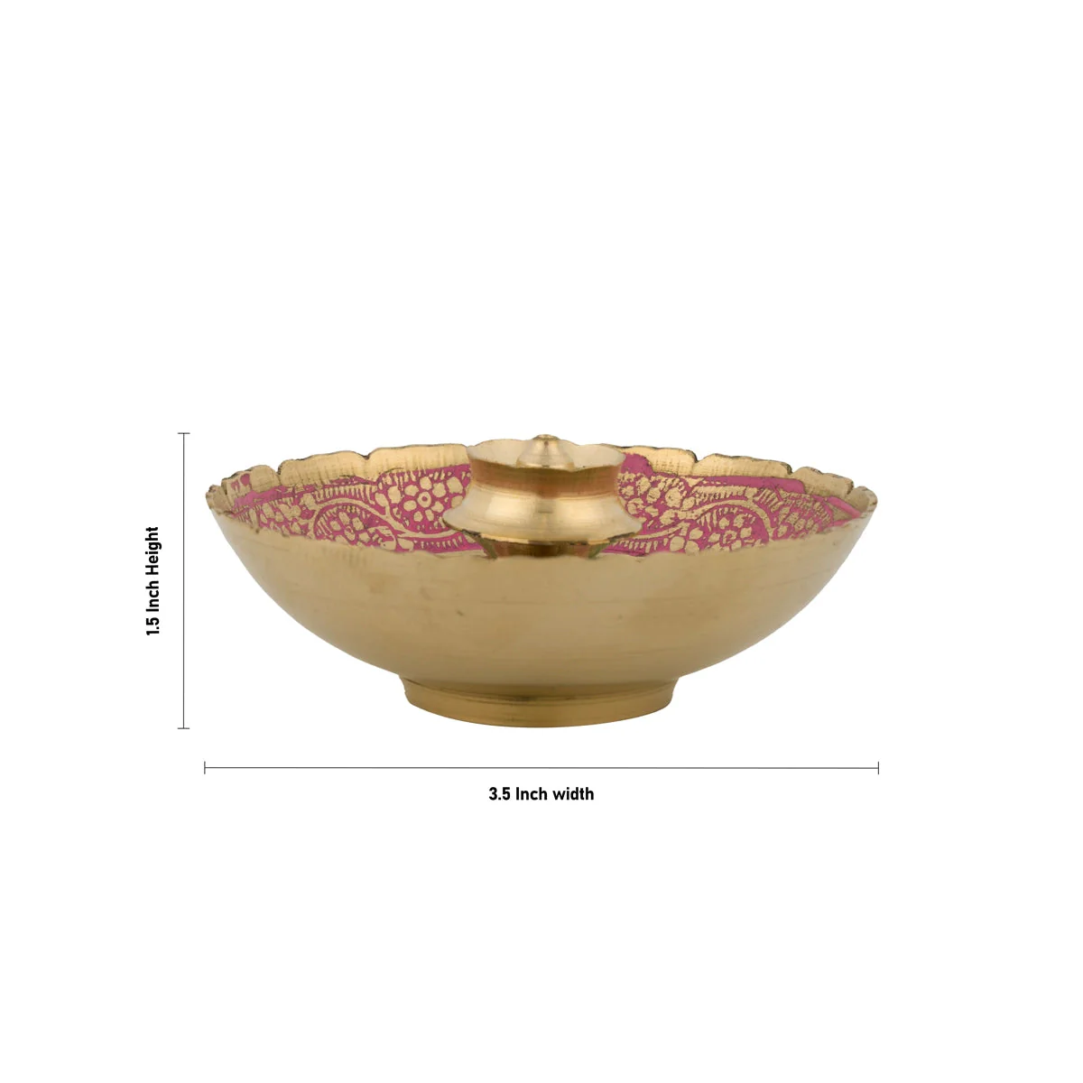 Incense Stick Holder With Bowl - 1.5 x 3.5 Inches | Brass Agarbatti Stand/ Incense Stand for Pooja - Image 4