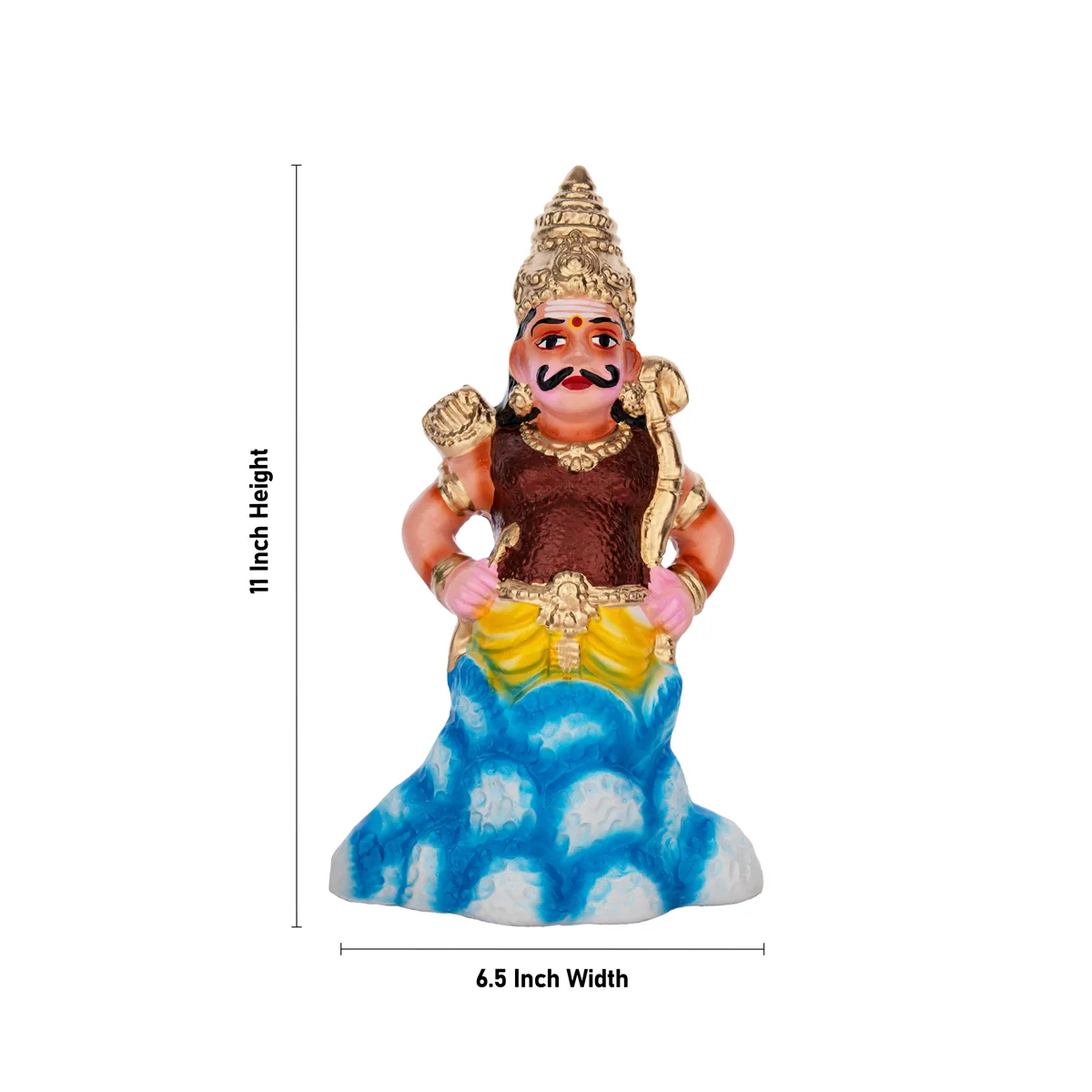 Indrajit Murti Vadham Clay Golu Bommai Pair- 11 X 6.5 Inches | Navaratri Golu Gombe/Giri Golu Doll/Navratri Decor - Image 2