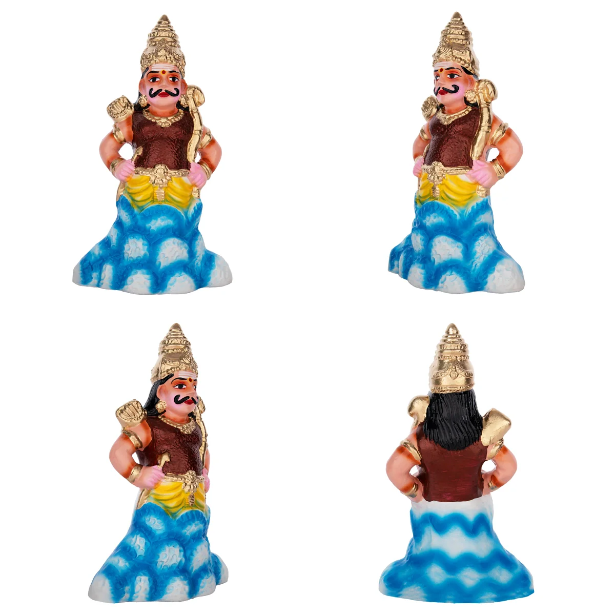 Indrajit Murti Vadham Clay Golu Bommai Pair- 11 X 6.5 Inches | Navaratri Golu Gombe/Giri Golu Doll/Navratri Decor - Image 4