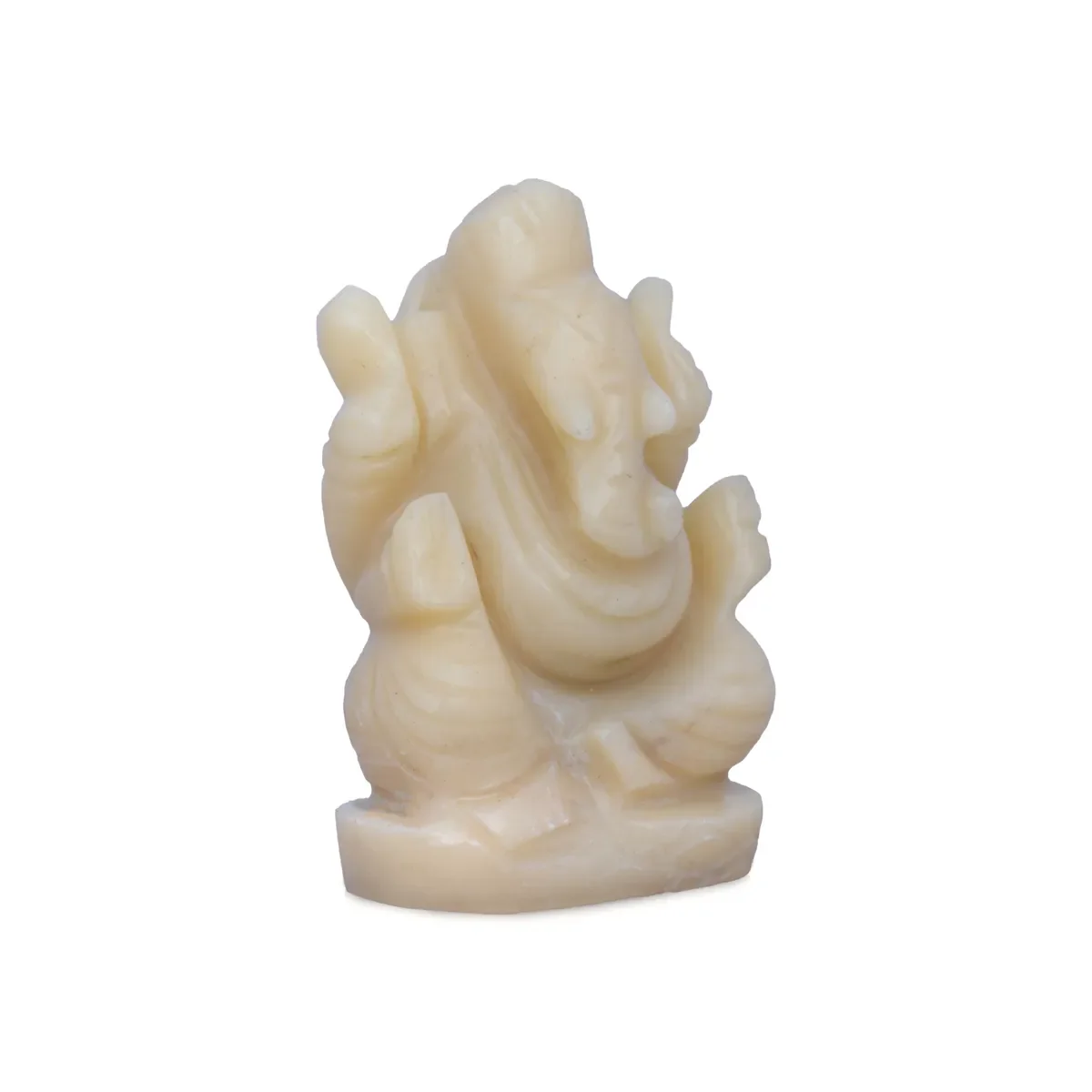 Ivory Ganesha Murti - 2.5 X 1.5 Inches | Ivory Vinayagar Stone Idol/ Ganpati Statue For Pooja - Image 2