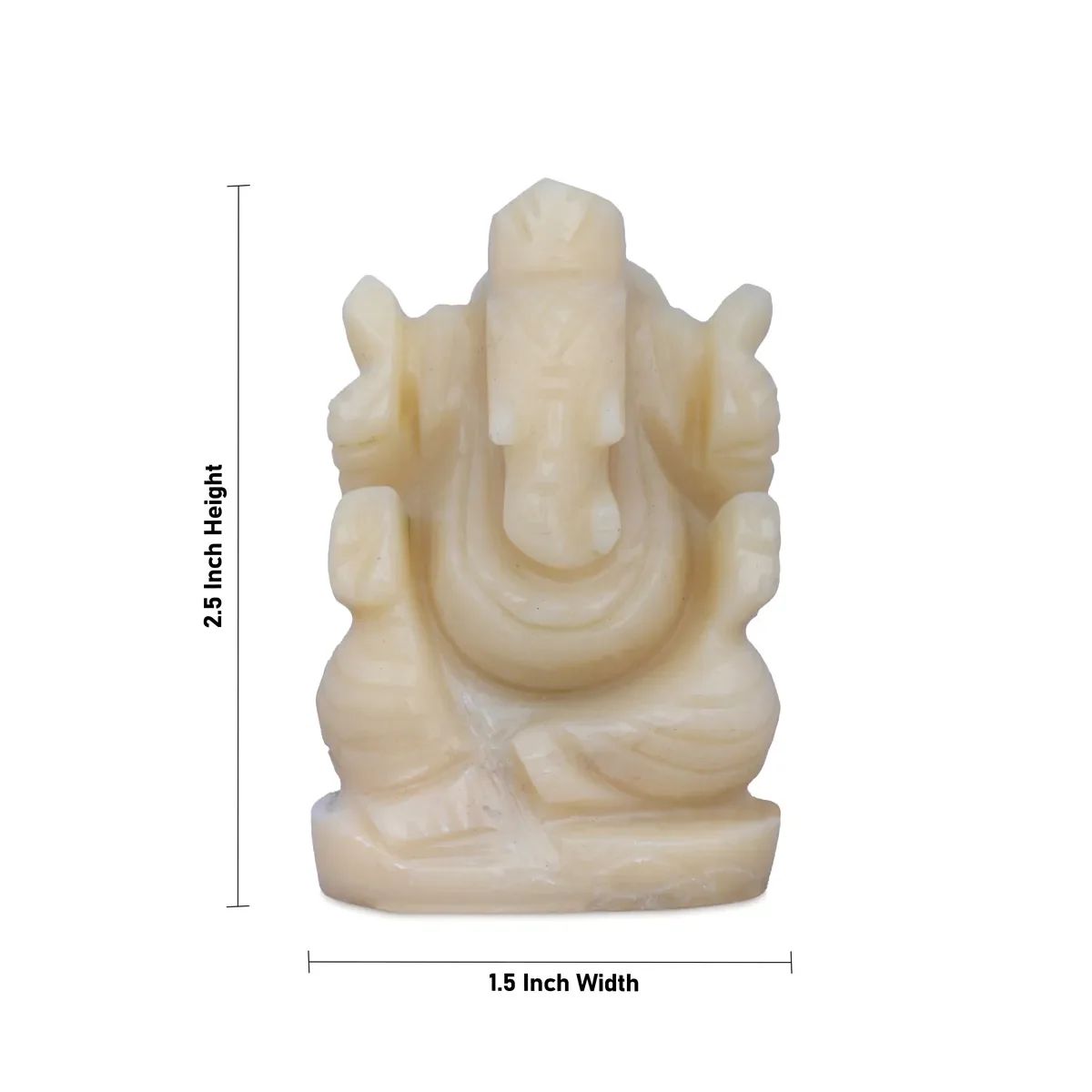 Ivory Ganesha Murti - 2.5 X 1.5 Inches | Ivory Vinayagar Stone Idol/ Ganpati Statue For Pooja - Image 4