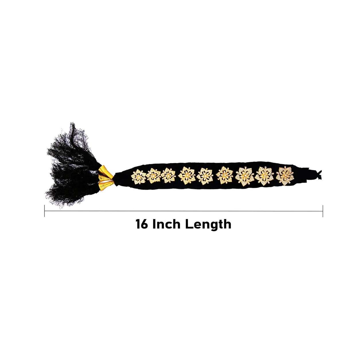 Jadai - 16 Inches | Readymade Jadai/ 9 Bits Stone Jadai/ Hair Extensions for Goddess - Image 3