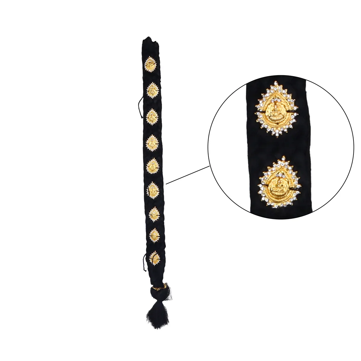 Jadai - 32 Inches | Readymade Jadai/ 9 Bits Stone Jadai/ Hair Extensions for Deity Decor - Image 2