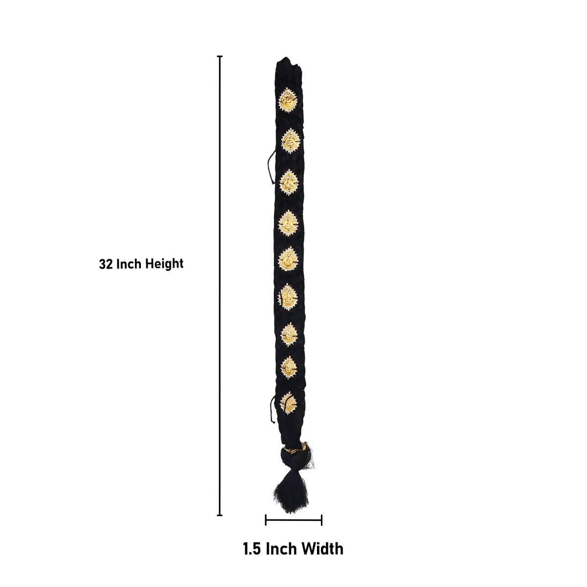Jadai - 32 Inches | Readymade Jadai/ 9 Bits Stone Jadai/ Hair Extensions for Deity Decor - Image 3