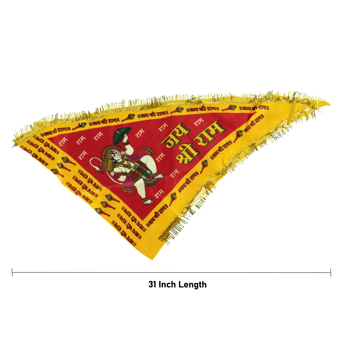 Jai Shri Ram Flag - 31 Inches | Hanuman Printed Religious Dhwaj/ Hindu Pooja Flag - Image 3