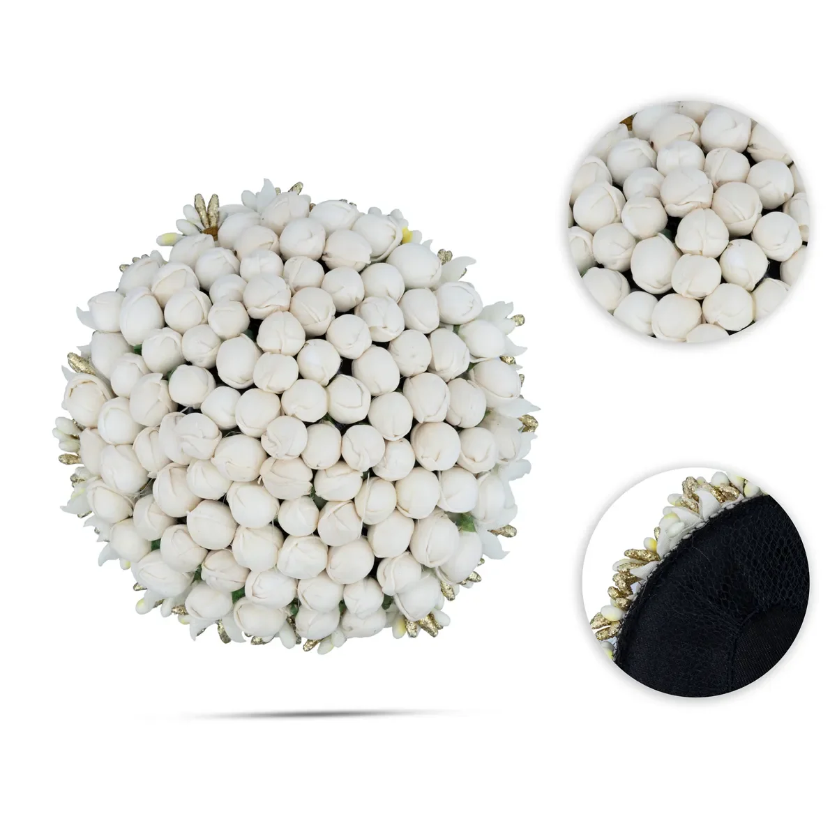 Jasmine Hair Bun | Artificial Jasmine Gajra/ Floral Hair Accessory for Bridal Hair Decor - Image 3