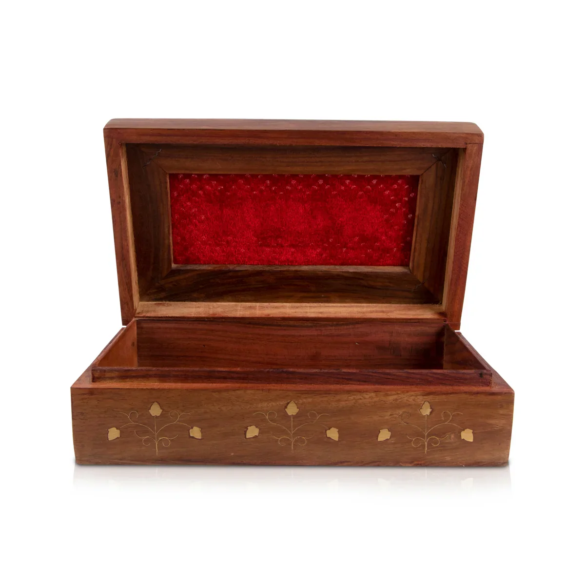 Jewel Box - 3 x 10 Inches | Jali Work Wooden Box/ Elephant Inlaid Design Storage Box for Home - Image 3