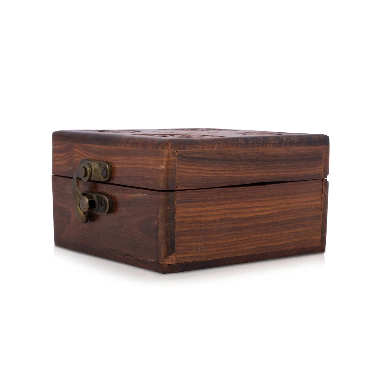 Jewel Box - 4 X 4 Inches | Wooden Box/ Elephant Inlaid Design Storage Box For Jewelry & Home - Image 5