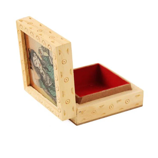Jewellery Box - 3 x 3 Inches | Wooden Box/ Sheesam Wood Gem Stone Box for Women - Image 3