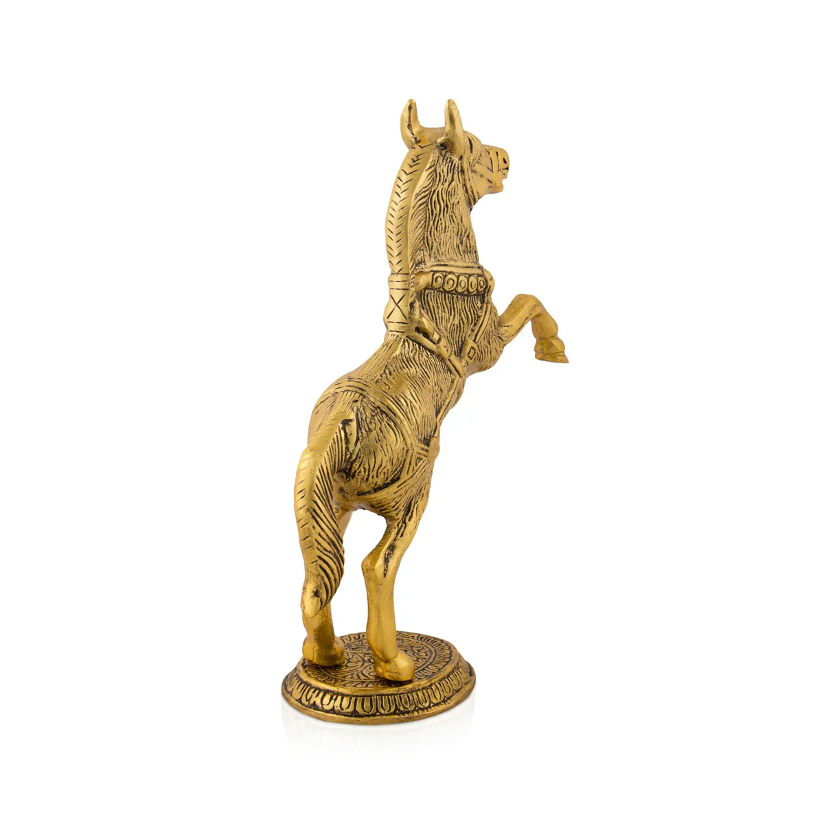 Jumping Horse Statue - 9.5 x 7 Inches | Gold Polish Horse Figurine/ Aluminium Horse Sculpture for Home - Image 2