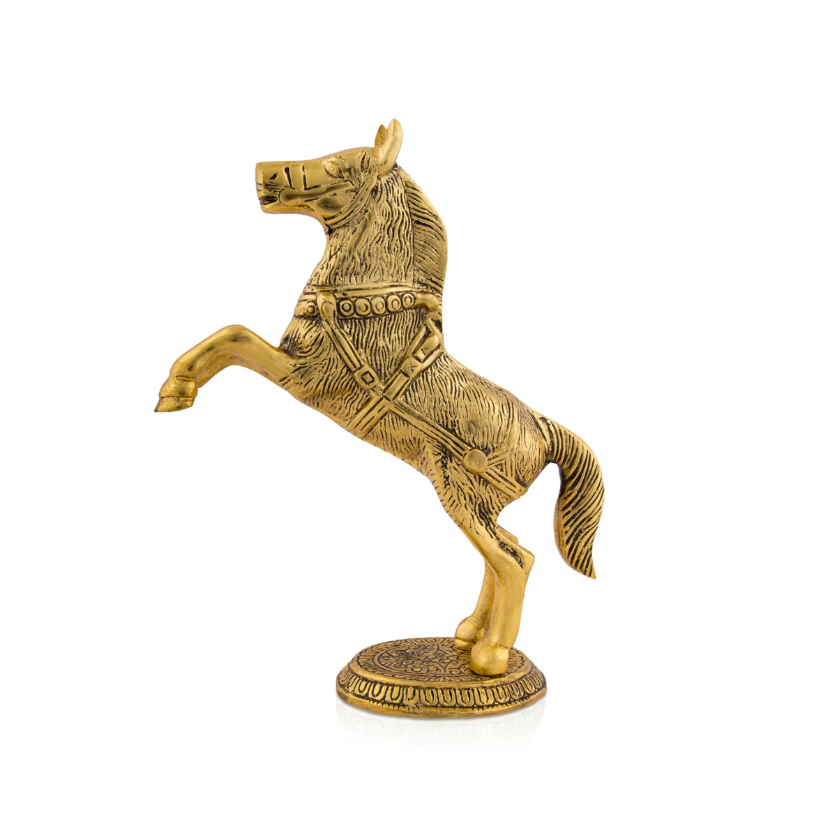 Jumping Horse Statue - 9.5 x 7 Inches | Gold Polish Horse Figurine/ Aluminium Horse Sculpture for Home - Image 3