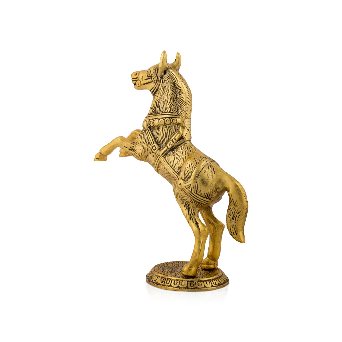 Jumping Horse Statue - 9.5 x 7 Inches | Gold Polish Horse Figurine/ Aluminium Horse Sculpture for Home - Image 4