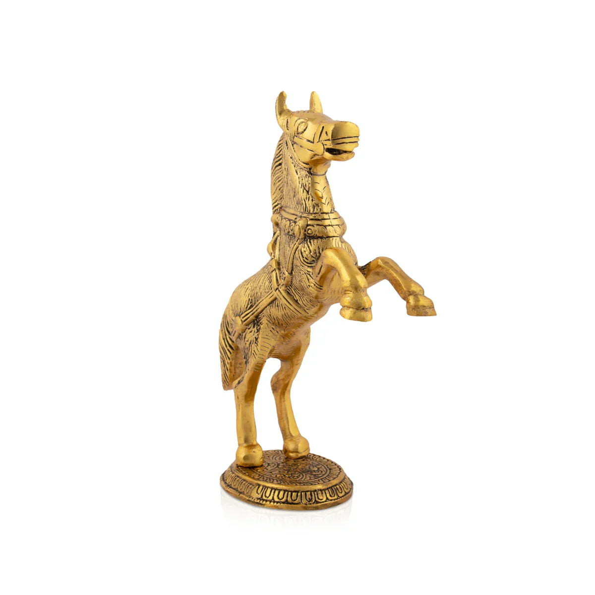 Jumping Horse Statue - 9.5 x 7 Inches | Gold Polish Horse Figurine/ Aluminium Horse Sculpture for Home - Image 5